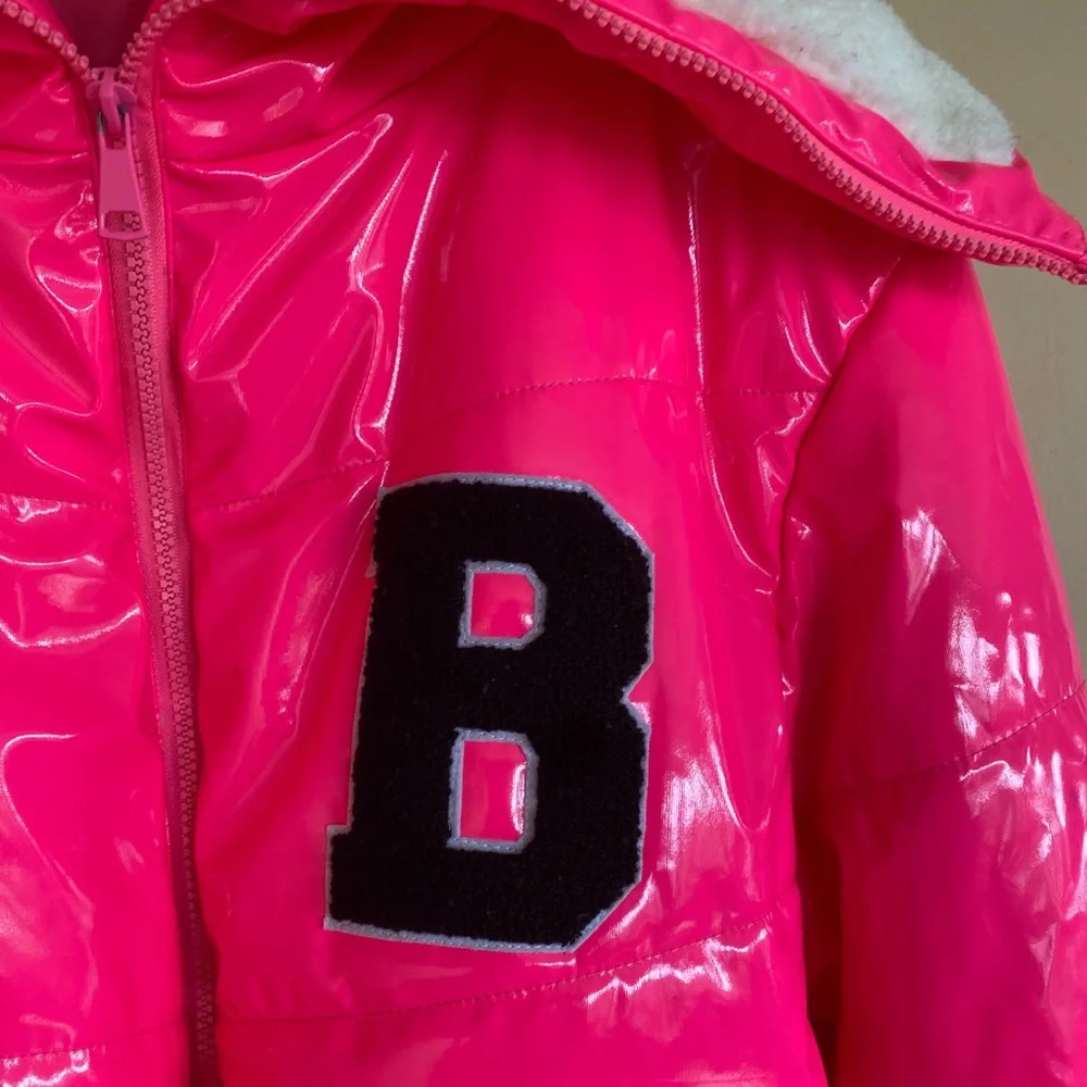 Womens Daisy Hot Pink Cropped Bubble Jacket XL - Picture 2 of 4